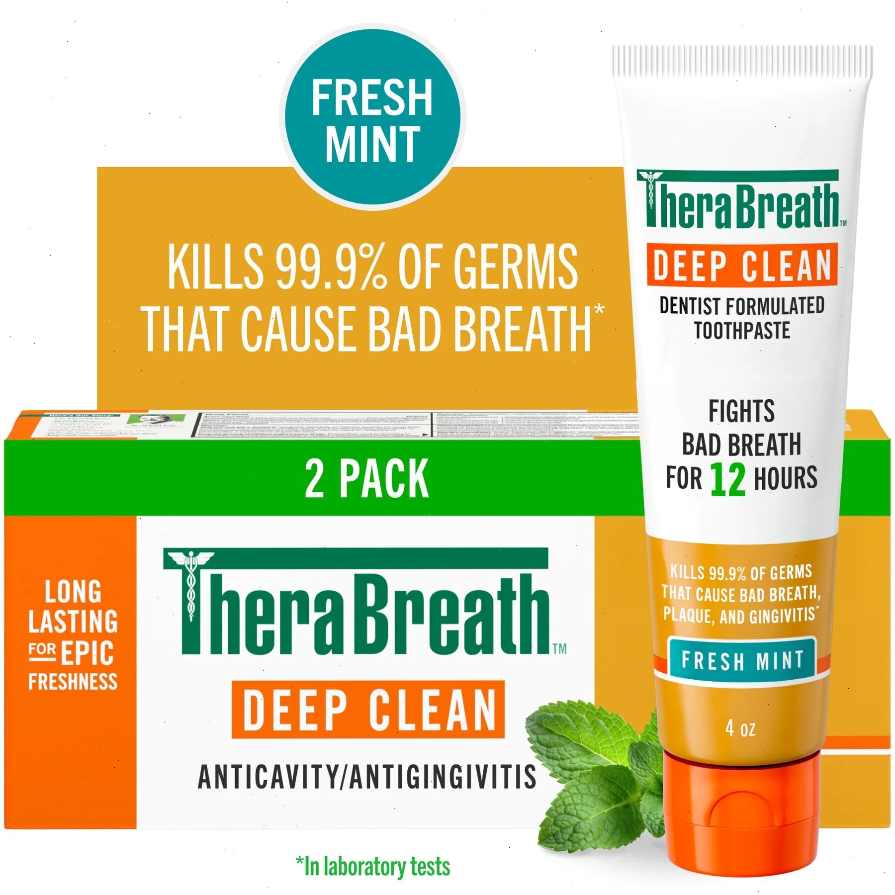 TheraBreath Deep Clean Oral Rinse & Toothpaste Bundle - View 3
