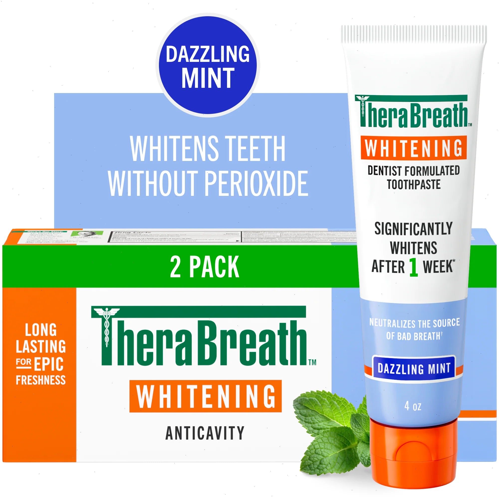 TheraBreath Whitening Oral Rinse & Toothpaste Bundle - View 3