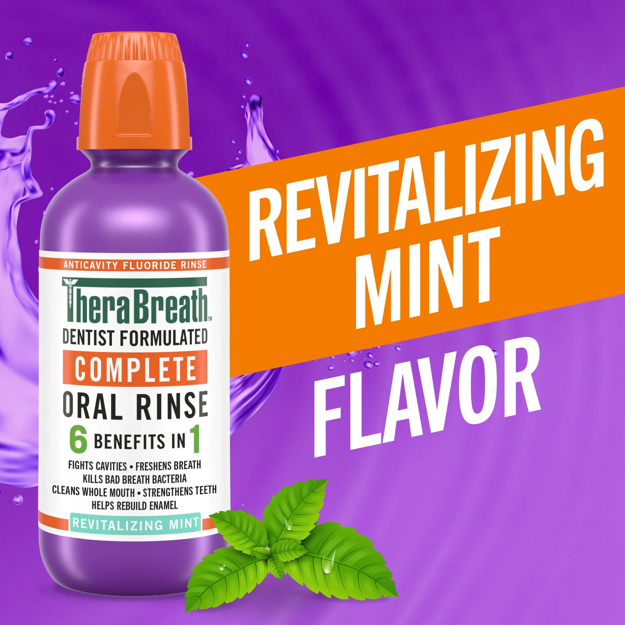 TheraBreath Complete Mouthwash, 6-in-1 Beneﬁts, Alcohol-Free, Revitalizing Mint - View 4