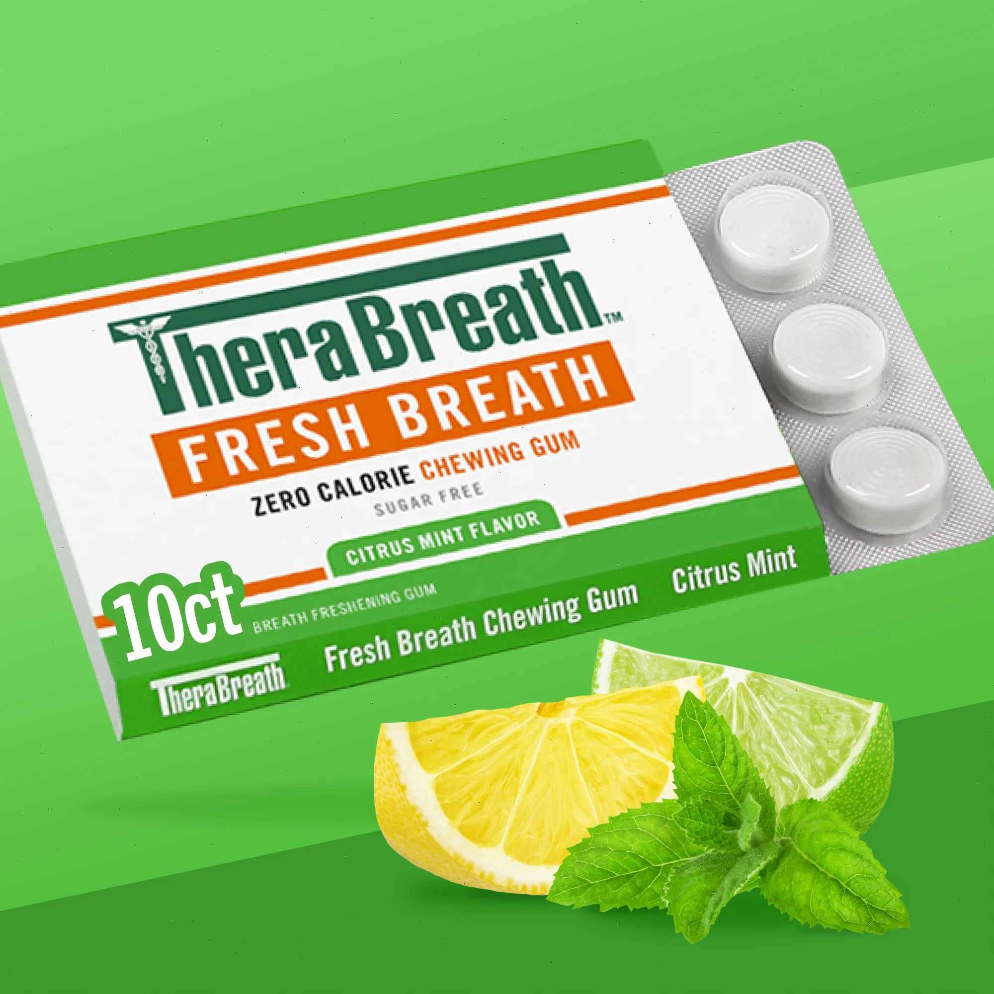 Fresh Breath Chewing Gum, Citrus Mint Flavor - View 3