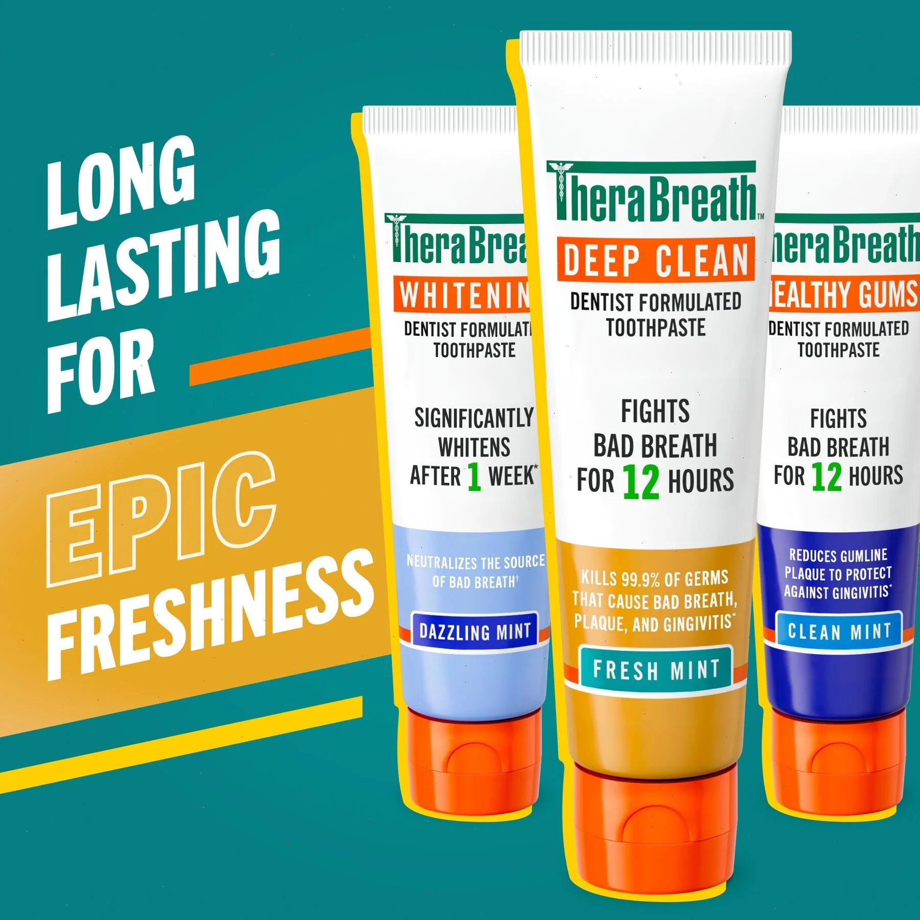 TheraBreath Deep Clean Toothpaste, Helps Fight Bad Breath, Fresh Mint - View 2