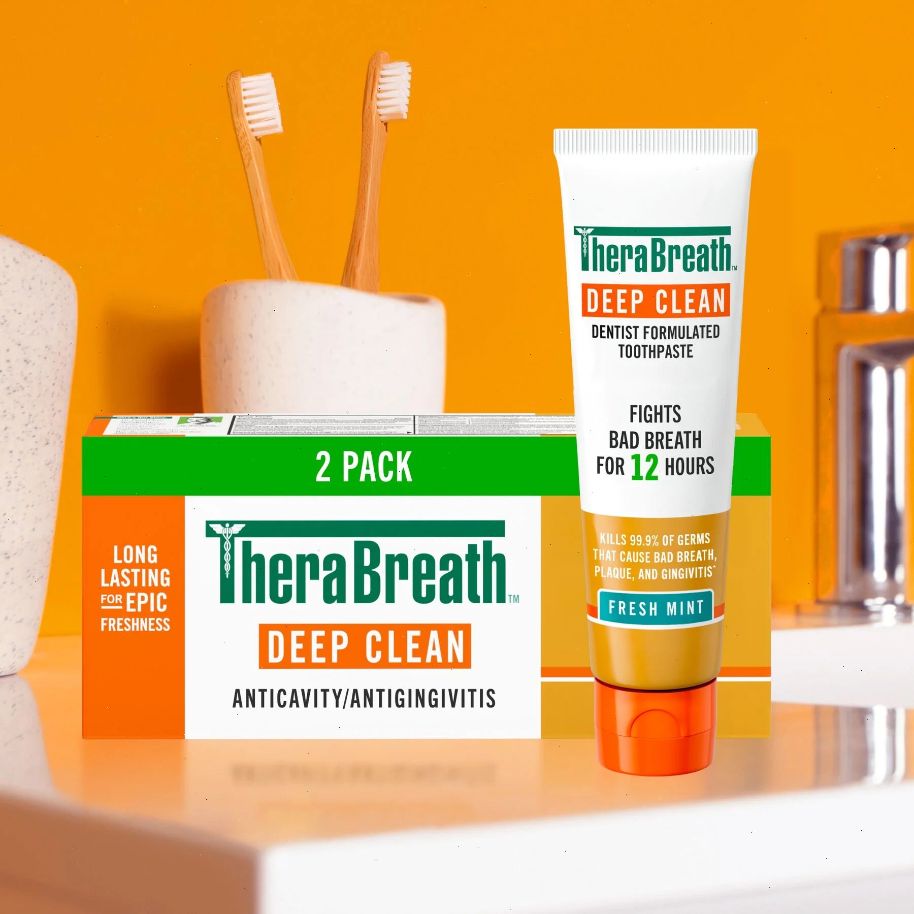 TheraBreath Deep Clean Toothpaste, Helps Fight Bad Breath, Fresh Mint - View 6