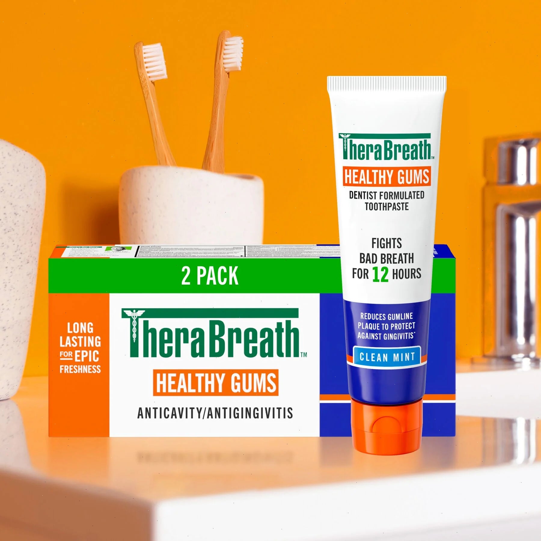 TheraBreath Healthy Gums Toothpaste, Helps Fight Gingivitis, Clean Mint - View 6