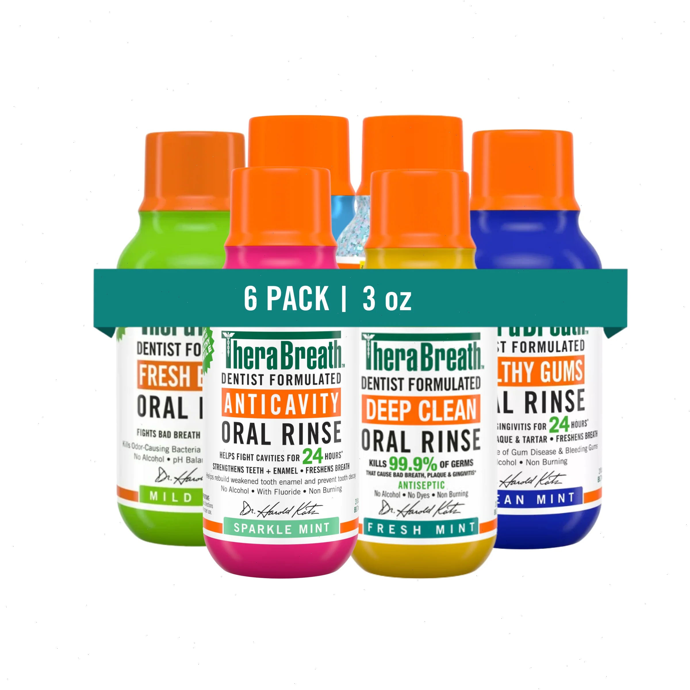 Travel-Size Mouthwash - TheraBreath Variety 6-Pack Bundle - View 2